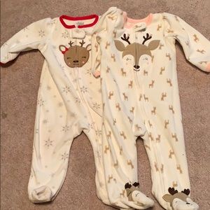 Deer fleece pajamas Christmas
